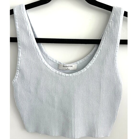 Babaton Light Blue Cro Top Sz S - Picture 1 of 5
